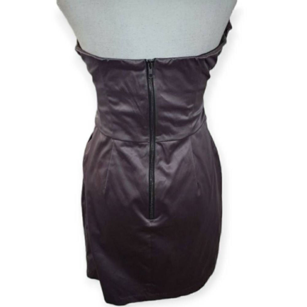 POMPOUS GIRLY PURPLE/GRAY STRAPLESS SATIN DRESS SZ.11 EUC. - Picture 5 of 7